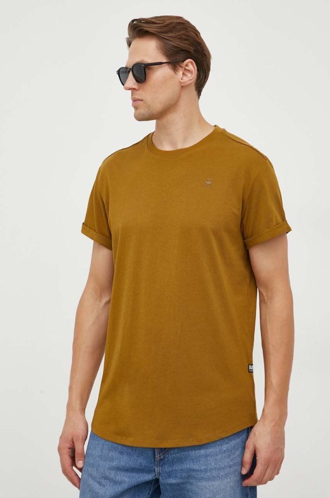 Бавовняна футболка G-Star Raw чоловічий колір білий однотонний (3653206)