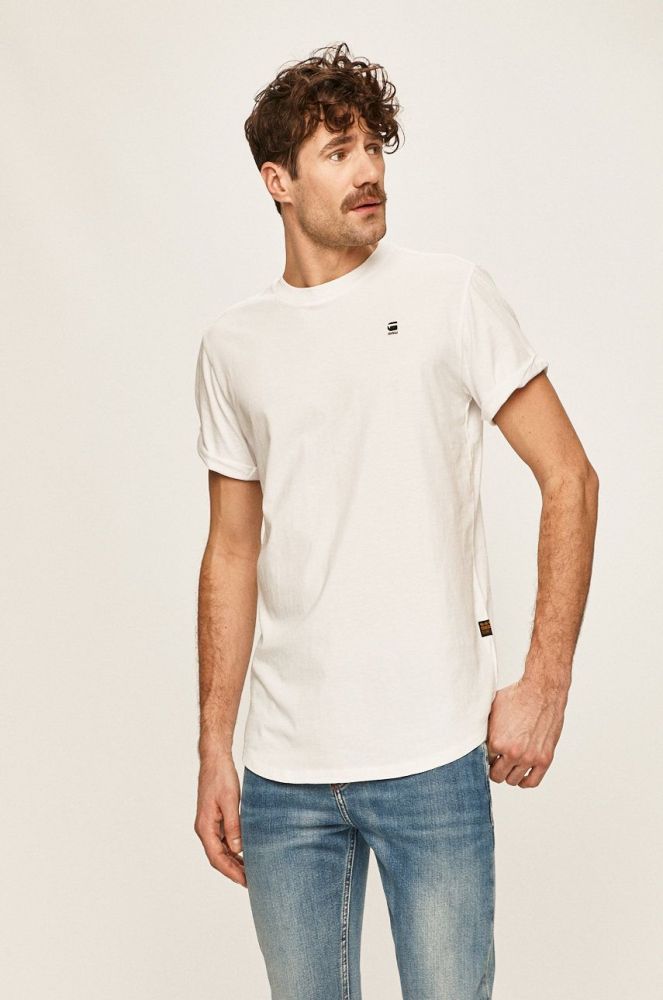 Бавовняна футболка G-Star Raw колір білий однотонний (494698)