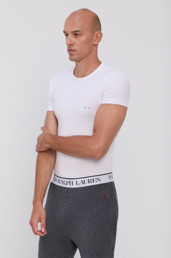 Футболка Armani Exchange 2-pack чоловічий колір білий однотонний