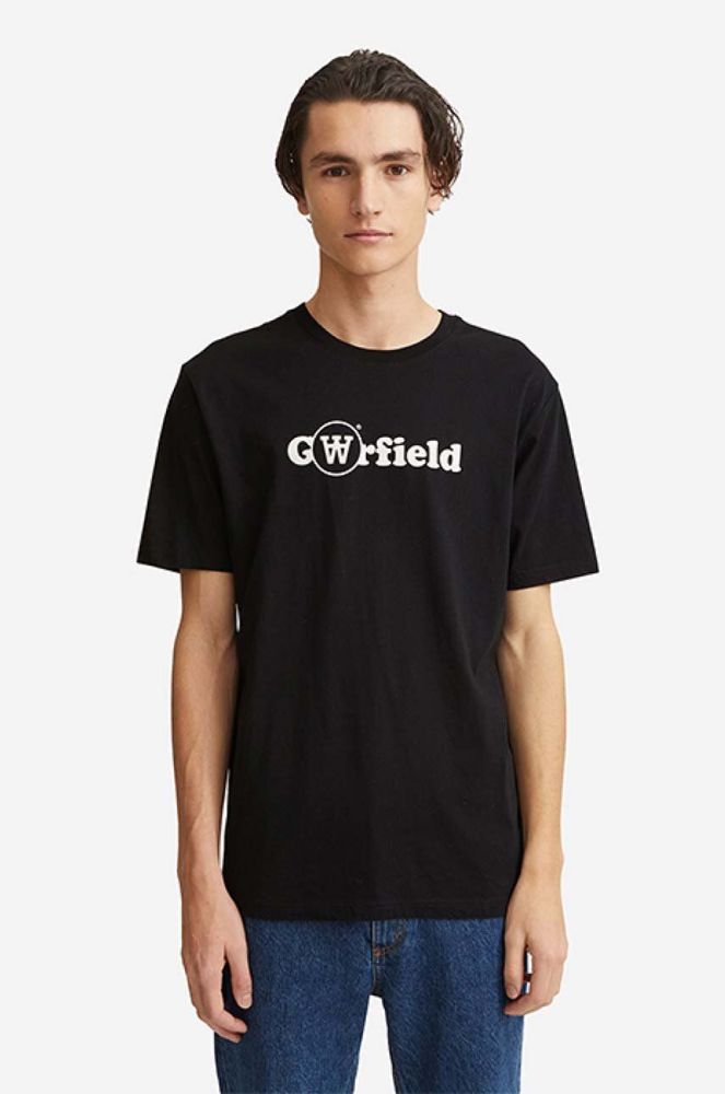 Бавовняна футболка Wood Wood Ace x Garfield колір чорний з принтом 30045707.2222-BLACK