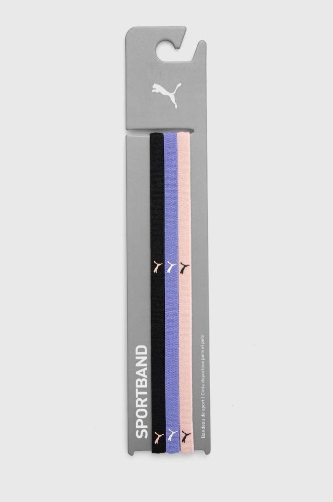 Пов'язки на голову Puma 3-pack колір фіолетовий