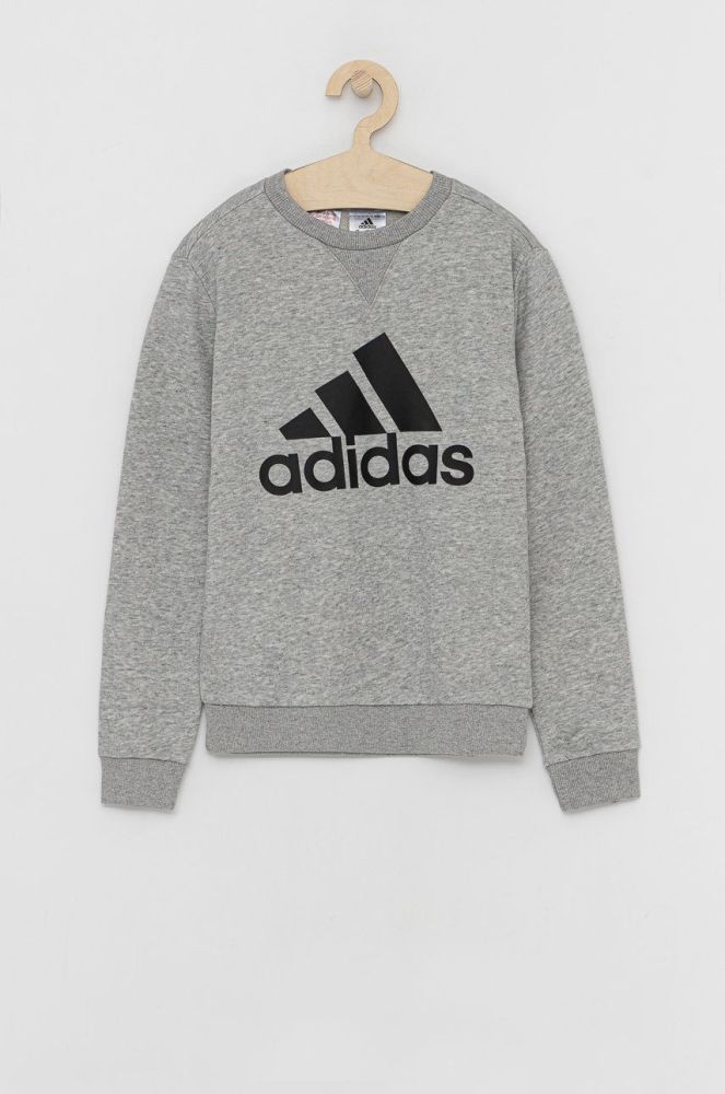 Дитяча кофта adidas колір сірий меланж