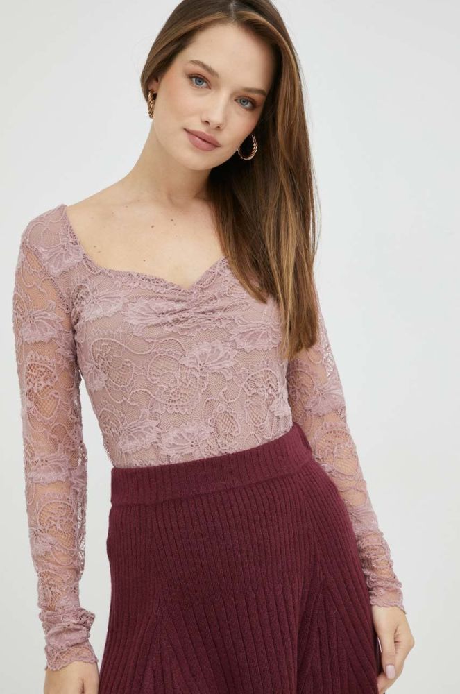 Блузка Guess жіноча колір рожевий однотонна (2820296)