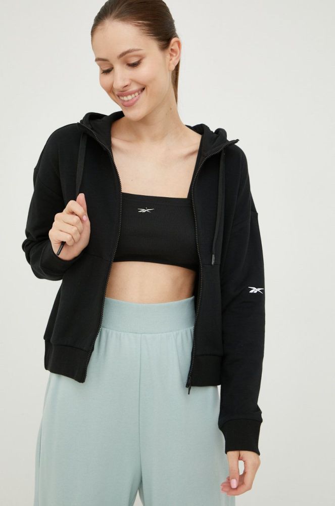Кофта Reebok жіноча колір чорний однотонна (2528415)