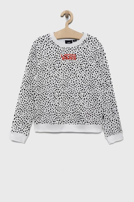 Дитяча бавовняна кофта Vans колір білий з аплікацією