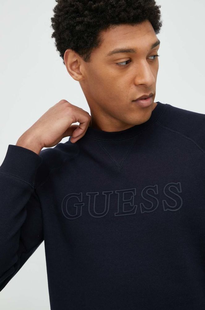 Кофта Guess чоловіча колір синій з аплікацією (2861123)