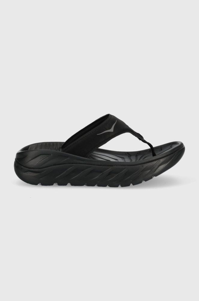 В'єтнамки Hoka Ora Recovery Flip жіночі колір чорний на платформі 1117910-BDGGR