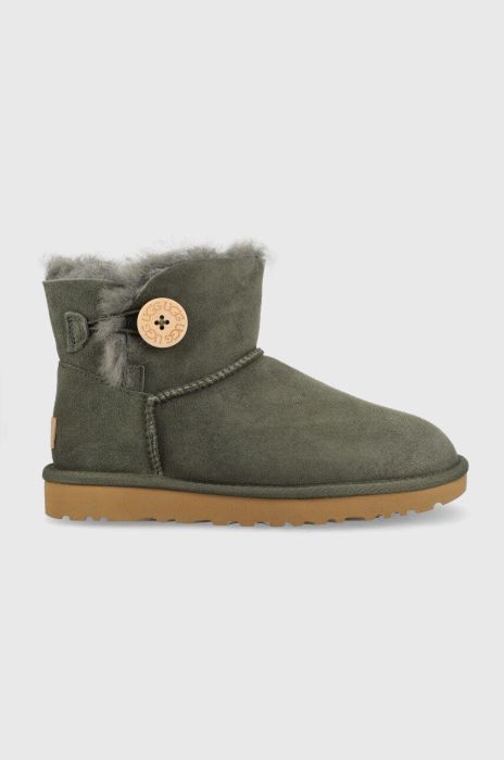 Зимові чоботи UGG W Mini Bailey Button Ii колір зелений