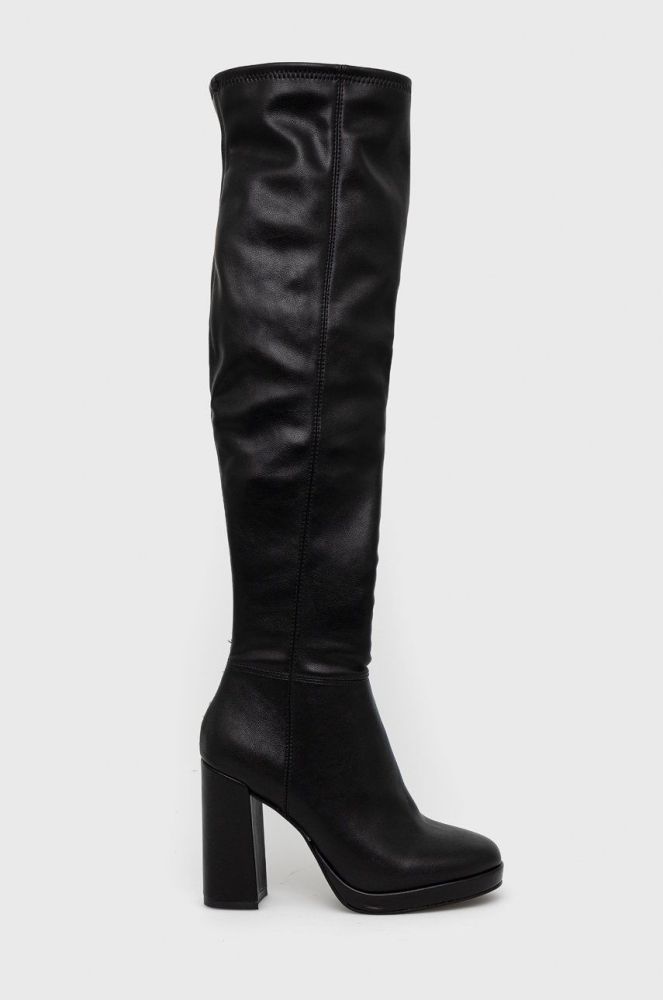 Чоботи Steve Madden Magnifico жіночі колір чорний каблук блок