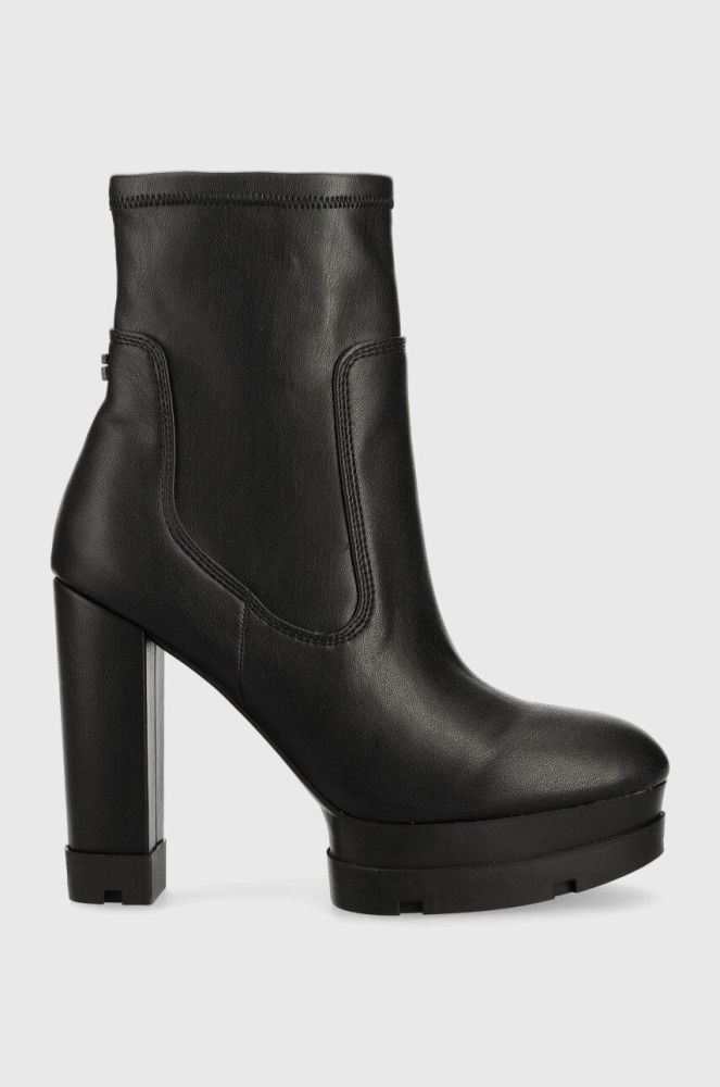 Черевики Guess Bimber жіночі колір чорний каблук блок