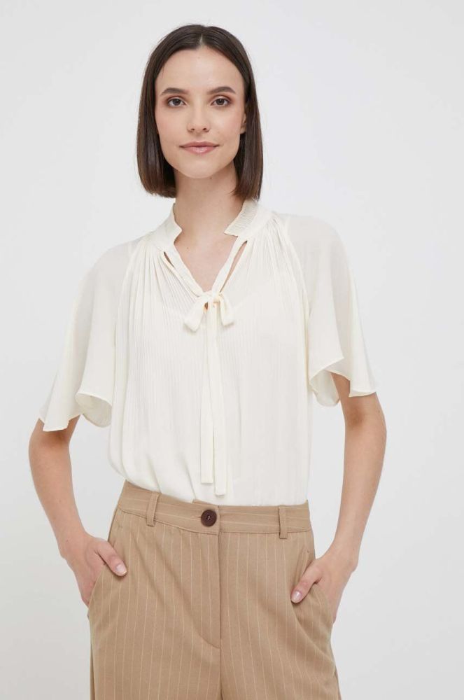 Блузка Lauren Ralph Lauren жіноча колір бежевий однотонна (3427721)