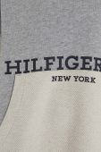 Дитяча бавовняна кофта Tommy Hilfiger колір сірий з капюшоном візерунок (3309771)