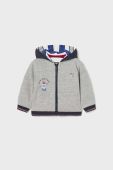 Кофта для немовлят Mayoral колір сірий з капюшоном з принтом (3418405)
