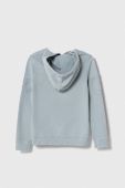 Дитяча кофта Guess з капюшоном з аплікацією колір блакитний