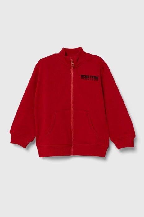Дитяча бавовняна кофта United Colors of Benetton колір червоний з принтом (3390619)