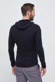 Спортивна кофта Icebreaker Merino Quantum колір чорний з капюшоном однотонна