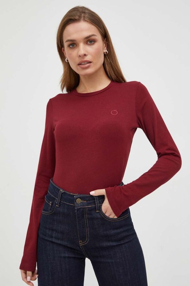 Лонгслів Trussardi жіночий колір бордовий