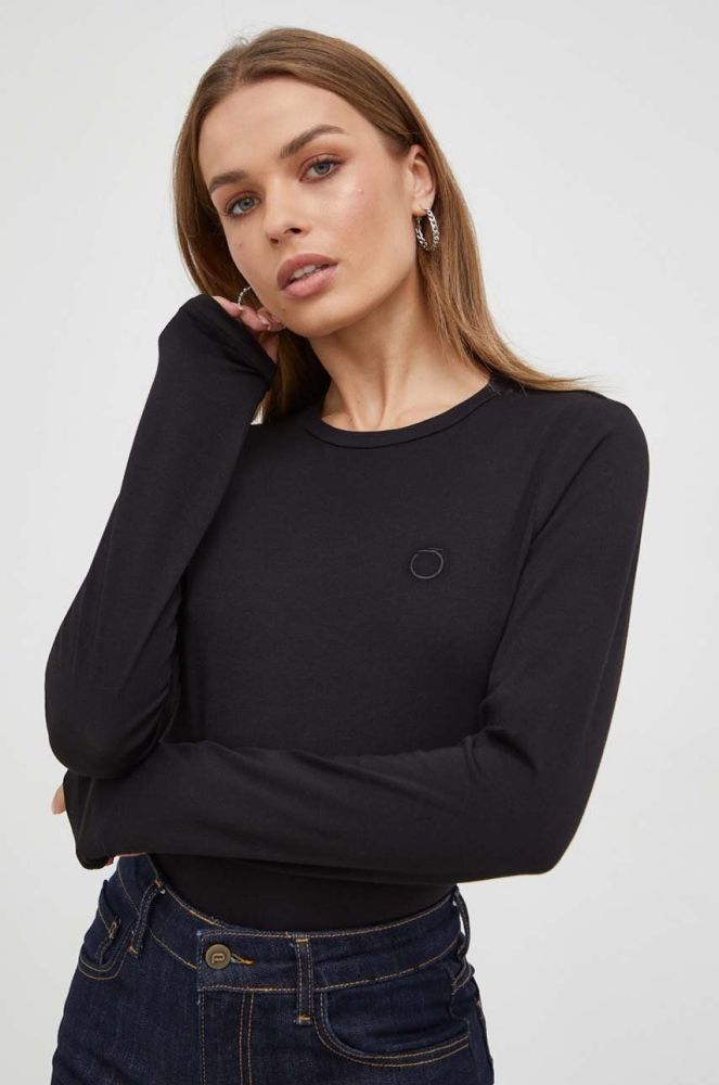 Лонгслів Trussardi жіночий колір чорний