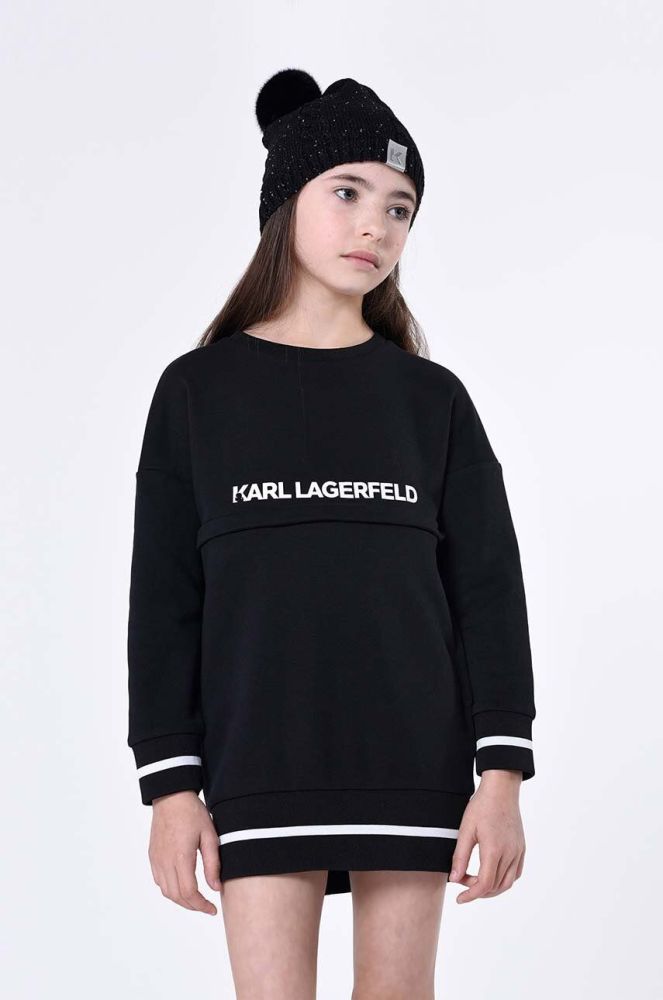 Дитяча шапка Karl Lagerfeld колір чорний з тонкого трикотажу (3461954)