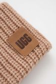 Шапка та рукавички з домішкою вовни UGG колір коричневий