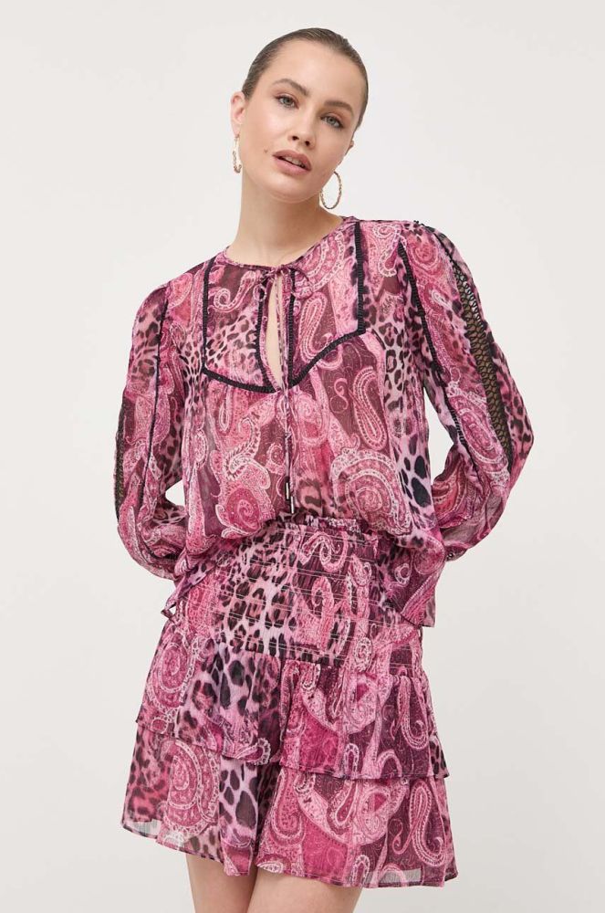 Блузка Guess жіноча колір фіолетовий візерунок