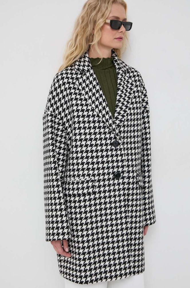Пальто з домішкою вовни MAX&Co. колір чорний перехідний oversize
