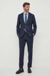 Вовняний костюм BOSS колір синій візерунок (3605827)