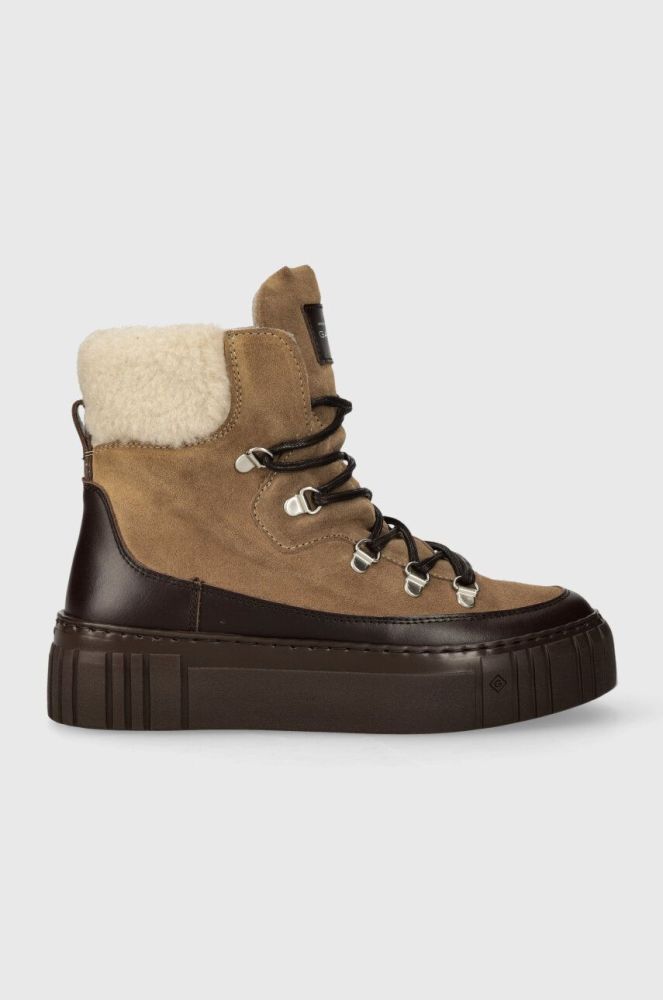 Черевики Gant Snowmont жіночі колір коричневий на плоскому ходу утеплене 27543368.G240