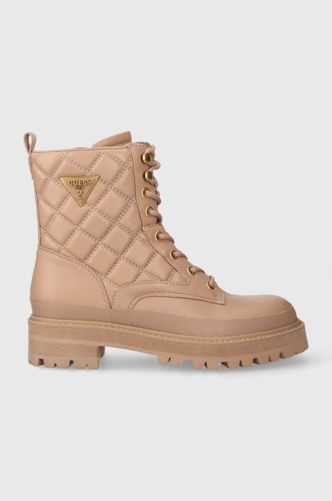 Черевики Guess BADAE жіночі колір бежевий на плоскому ходу FL7BDE ELE10