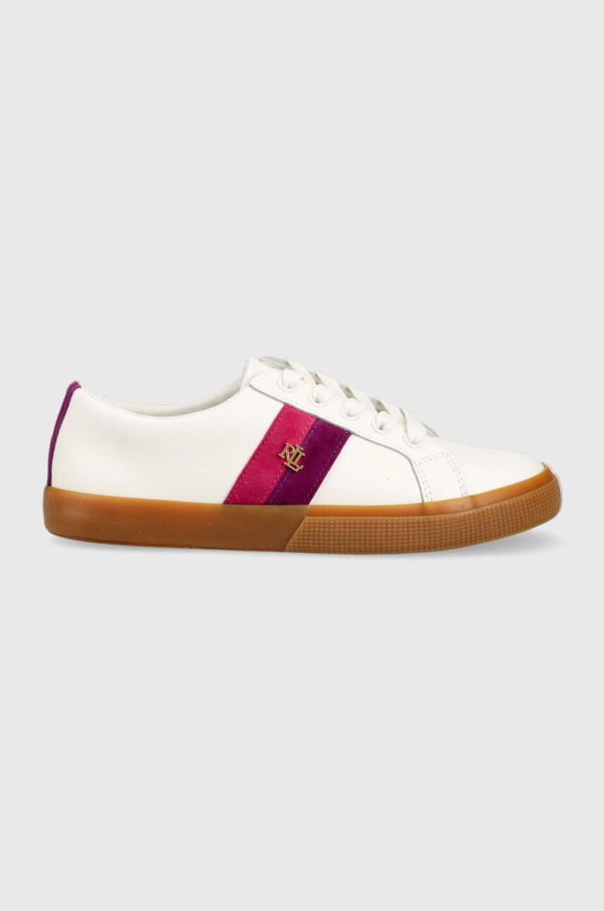 Шкіряні кросівки Lauren Ralph Lauren Janson IV колір білий 802912650002