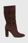 Замшеві черевики Lauren Ralph Lauren Artizan II жіночі колір коричневий каблук блок 802917374002