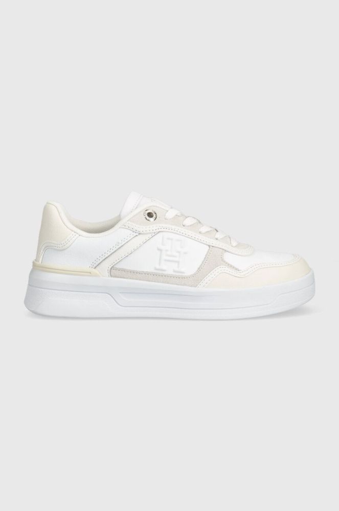 Шкіряні кросівки Tommy Hilfiger ESSENTIAL BASKET SNEAKER колір білий FW0FW07563