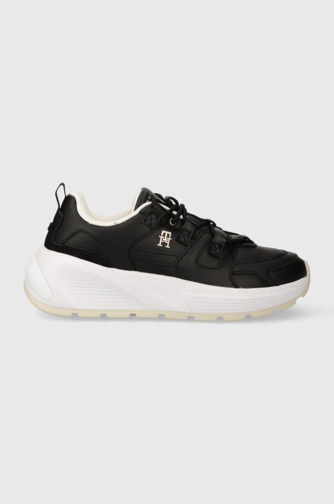 Шкіряні кросівки Tommy Hilfiger TH PREMIUM RUNNER LTHR колір чорний FW0FW07340