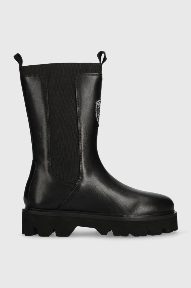Шкіряні черевики Blauer Eva жіночі колір чорний на платформі F3EVA02.LEA