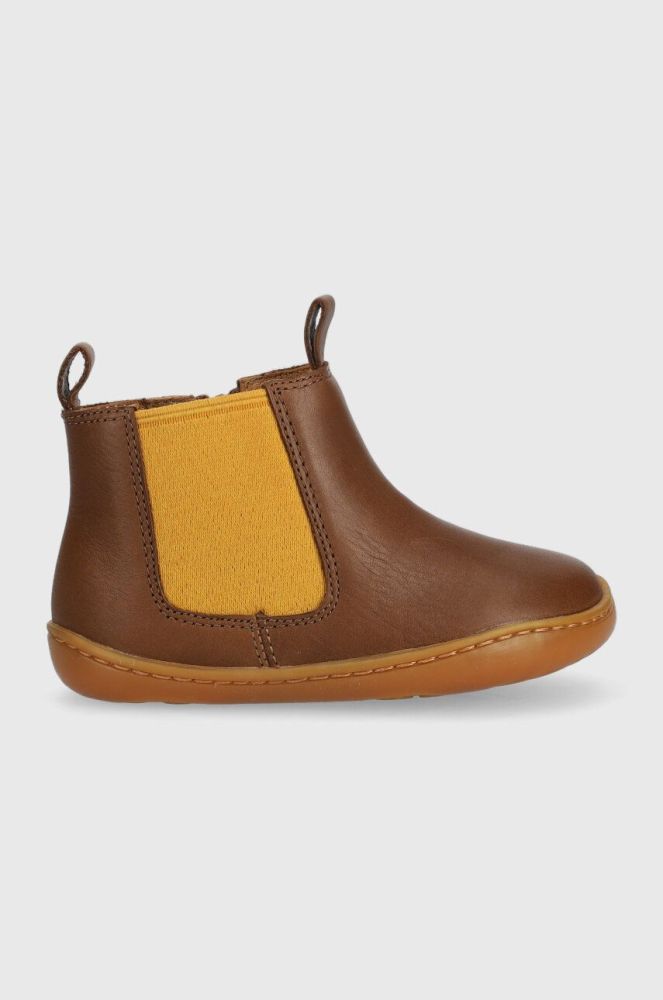 Дитячі шкіряні черевики Camper Peu Cami FW колір коричневий