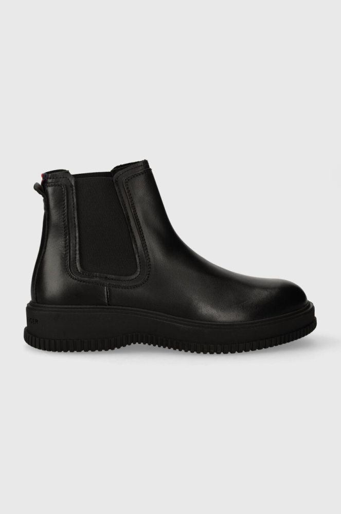 Шкіряні черевики Tommy Hilfiger TH EVERYDAY CLASS TERMO LTH CHEL чоловічі колір чорний FM0FM04656