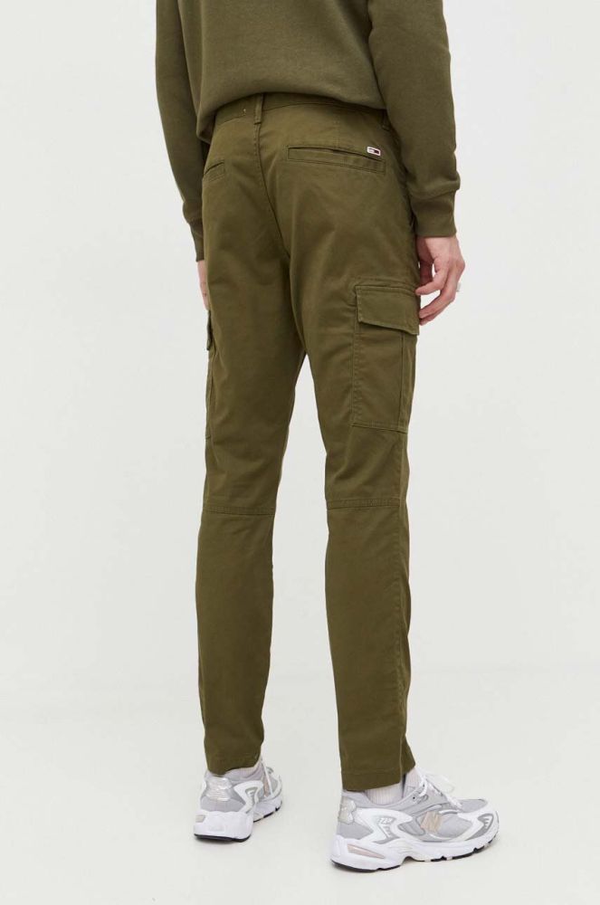 Штани Tommy Jeans чоловічі колір зелений фасон cargo