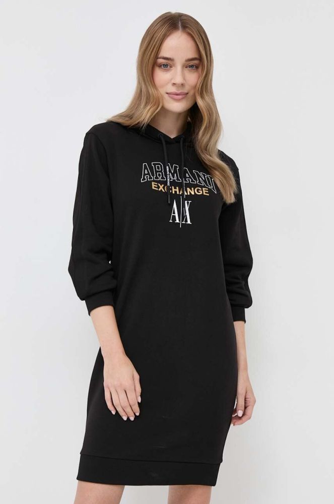 Сукня Armani Exchange колір чорний mini пряма (3455083)