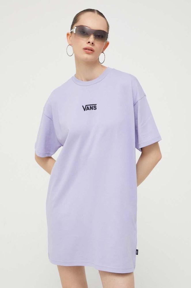 Бавовняна сукня Vans колір фіолетовий mini пряма