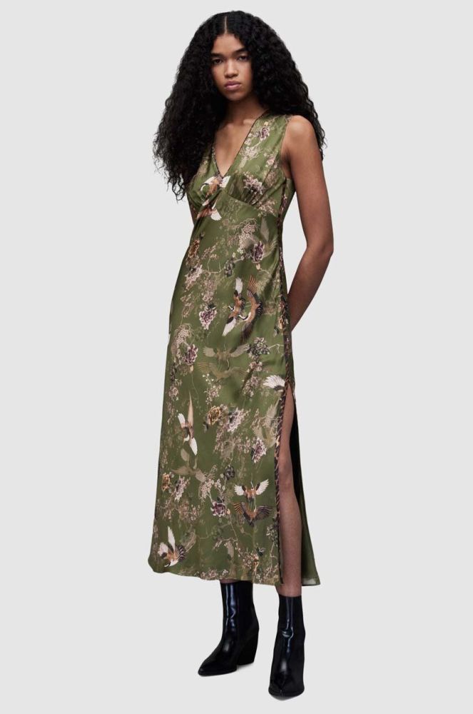 Сукня AllSaints KARLA PEGGY DRESS колір зелений midi пряма