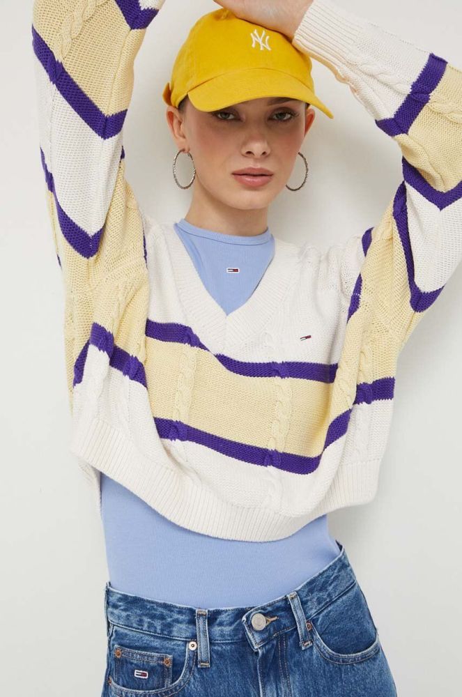 Светр Tommy Jeans жіночий колір бежевий (3376978)