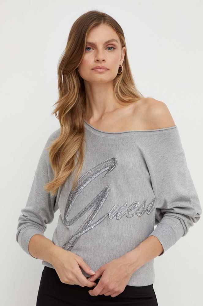 Светр Guess жіночий колір сірий легкий (3534562)