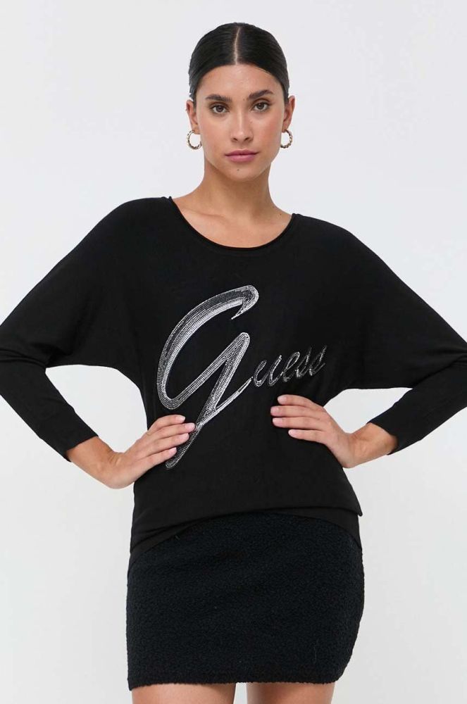 Светр Guess жіночий колір чорний легкий (3534557)