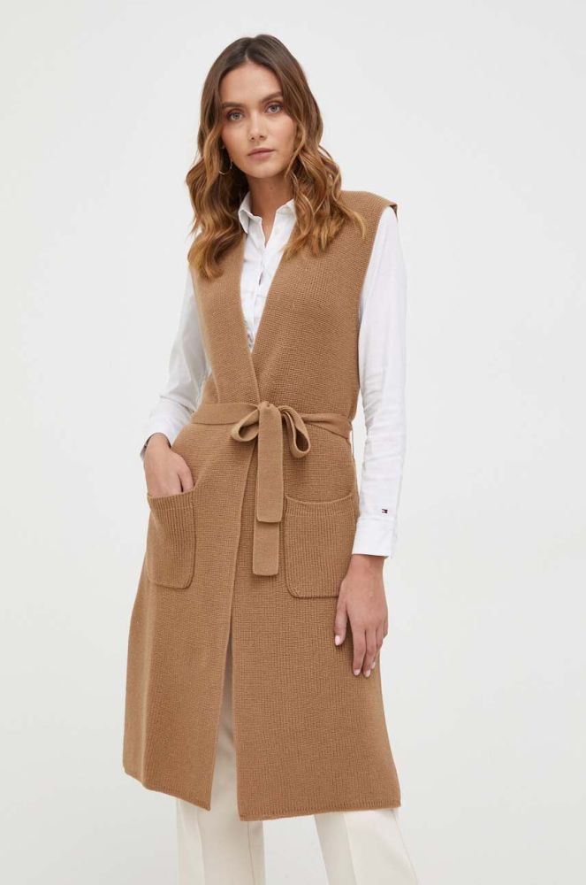 Вовняний кардиган Max Mara Leisure колір коричневий