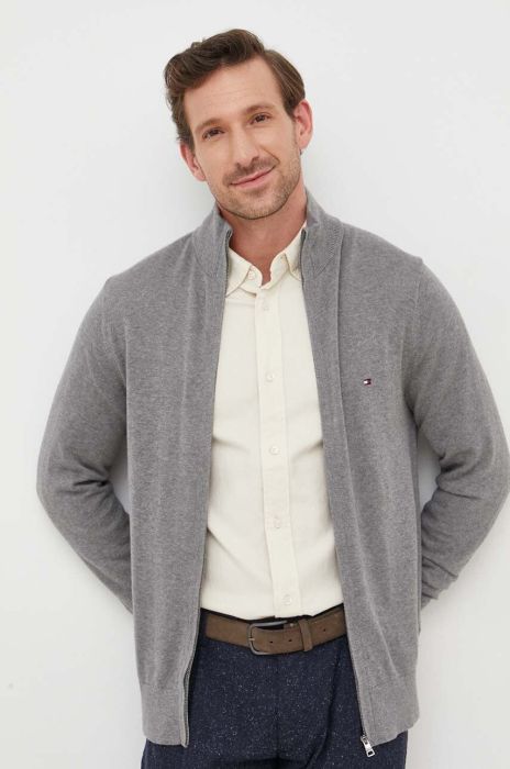 Кардиган з домішкою кашеміру Tommy Hilfiger колір сірий