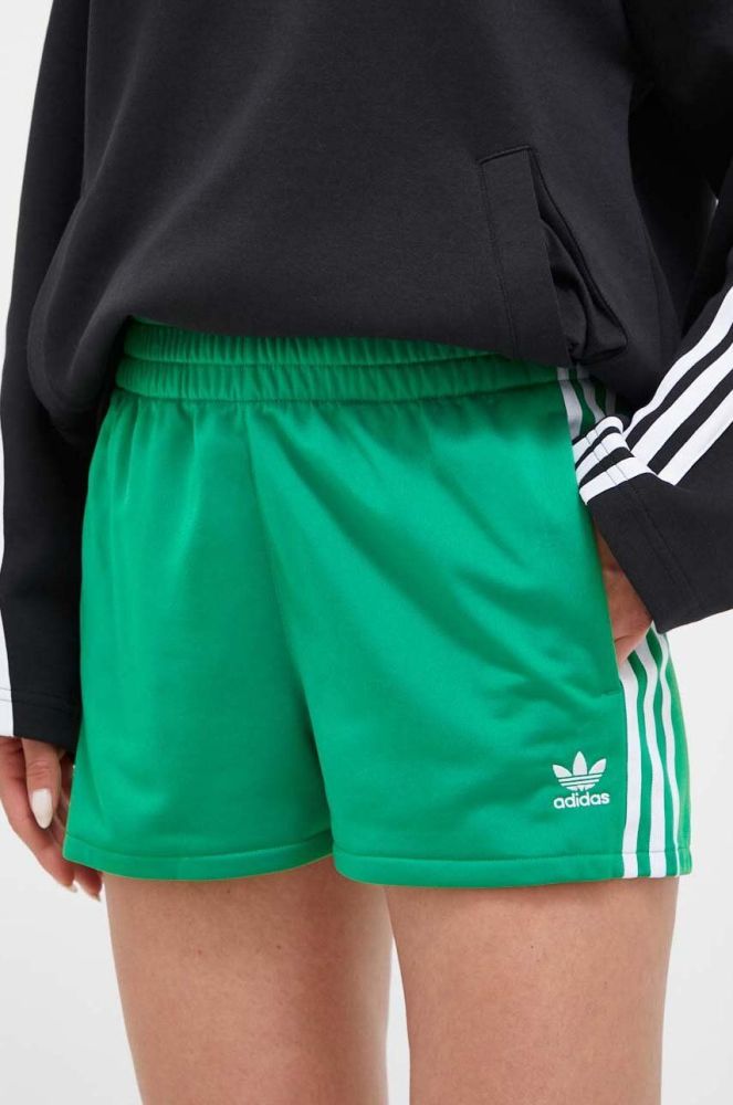 Шорти adidas Originals жіночі колір зелений з аплікацією висока посадка