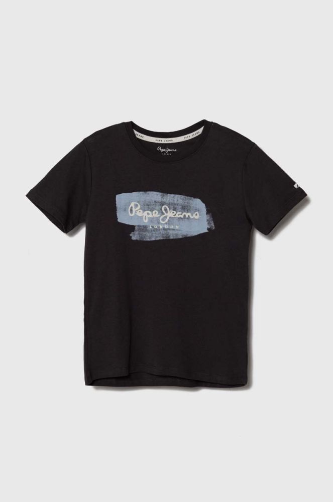 Дитяча бавовняна футболка Pepe Jeans колір сірий з принтом (3486994)
