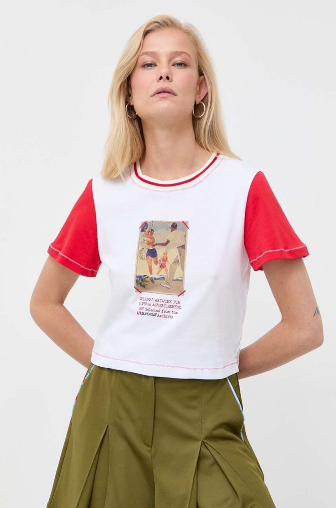 Бавовняна футболка MAX&Co. Supermax x Superga колір білий (3427363)