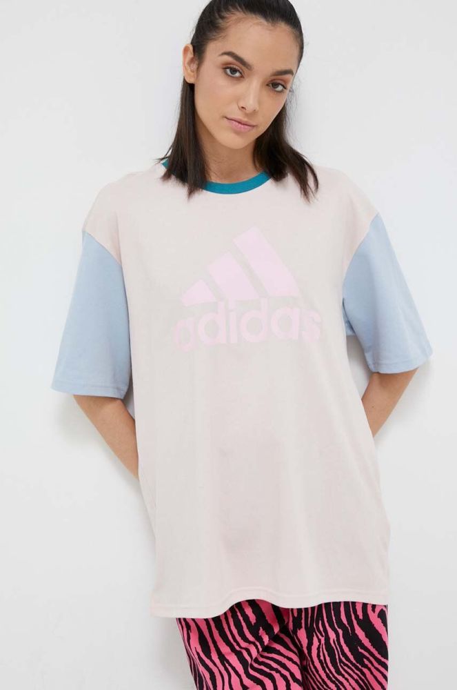 Бавовняна футболка adidas колір рожевий (3328888)