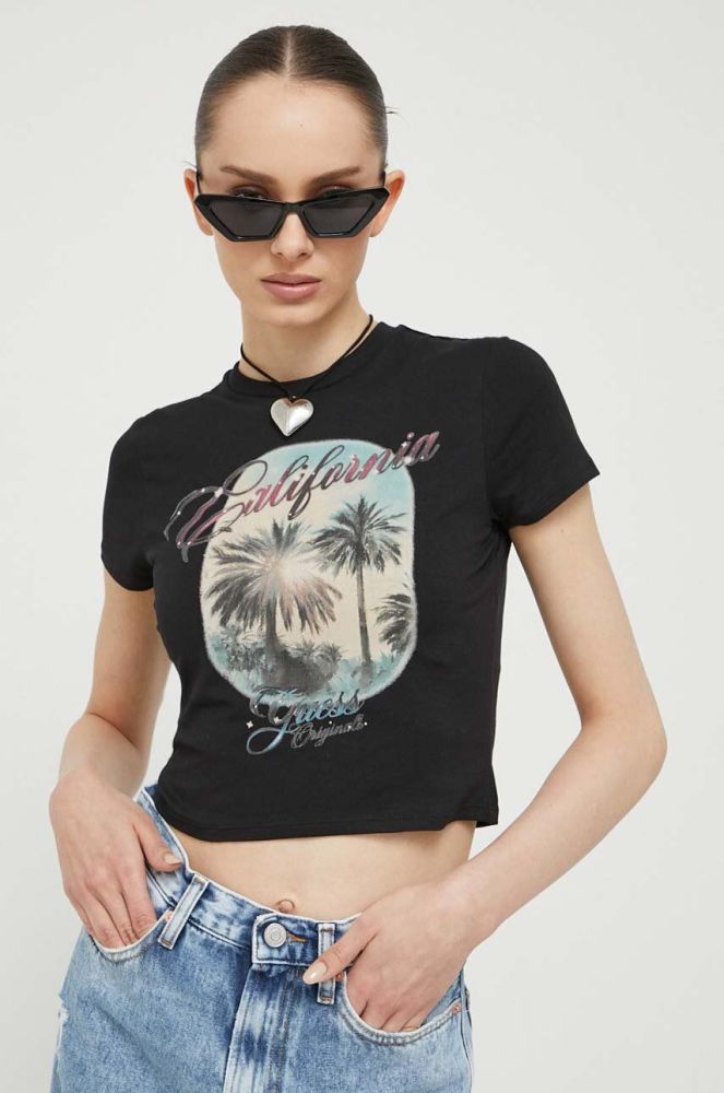 Футболка Guess Originals жіноча колір чорний (3366989)